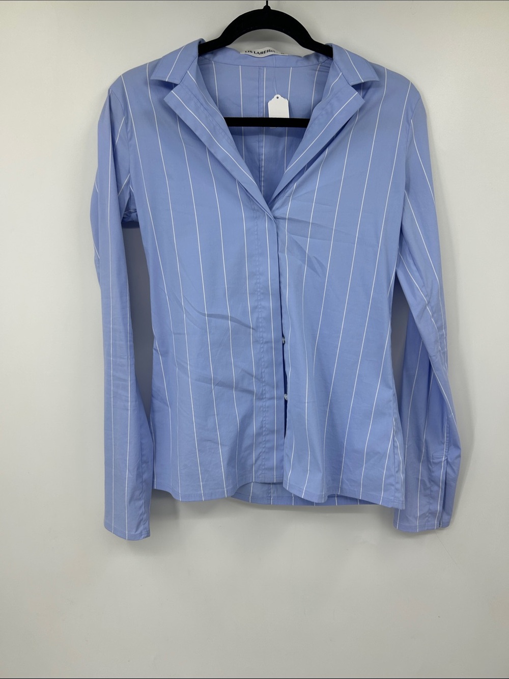 Lis Lareida Women Catharina Light‎ Blue Pinstripe Button-Up Shirt Size 36 M
